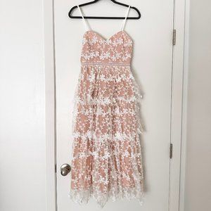 PASCAL TIERED CROCHET LACE MIDI DRESS